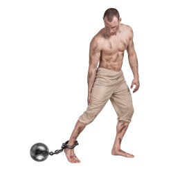 Vězeňská koule plastová s okovem na nohu